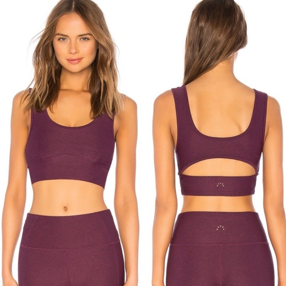 VARLEY Carson Corset Seam Cutout Back Potent Purple Sports Bra Bralette - Picture 1 of 6